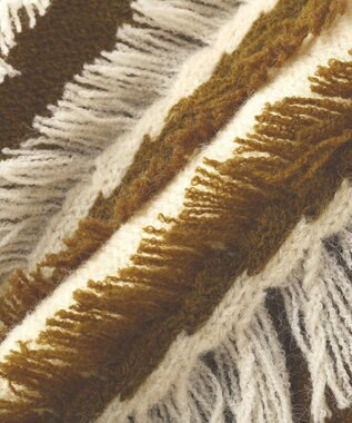 CRAFT STANDARD BOUTIQUE バイカラーフリンジニットプルオーバー Khaki