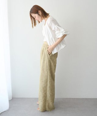 YECCA VECCA 刺繍ワイドパンツ Beige