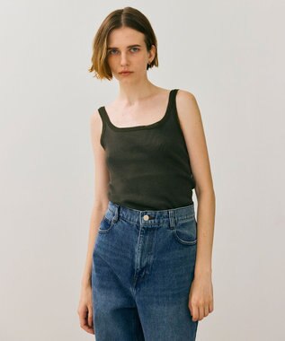 BEIGE， 【BEIGE,ecru/WEB限定・洗える】RIB TOPS /  コットンシルクリブキャミソール Khaki