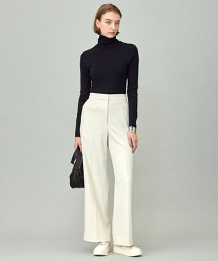 ICB 【洗える】 トリアセボディシェルピーチ ワイドパンツ オフホワイト系