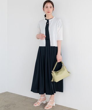 組曲 【先行予約】サマージャージーフィットアンドフレア ワンピース ネイビー系