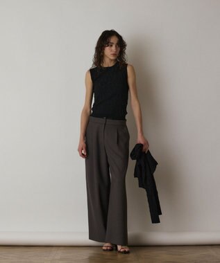 GRACE CONTINENTAL モノグラムニットトップ ブラック