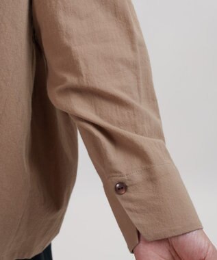 muuc コットンローン長袖ブラウス ブラウン