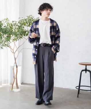 WEGO モヘアライク総柄BIGカーディガン 柄2