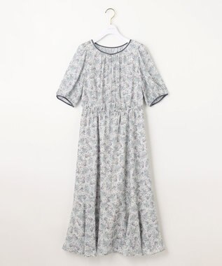 ANY SIS 【洗える】リーフMIXプリント ワンピース モノトーン系