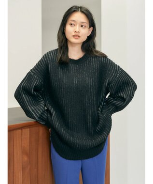 AMERICAN HOLIC バイカラー片畦ニットチュニック