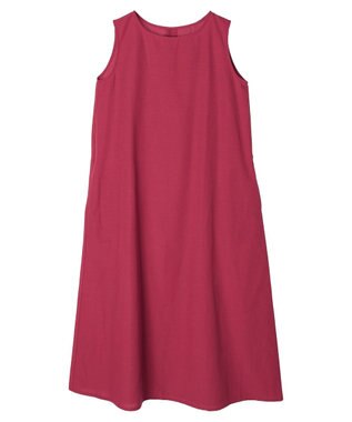 Green Parks 綿麻混ノースリーブワンピース Deep Red