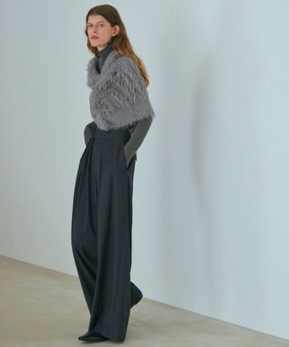 NAVE 【ReNAVE・洗える】4タックワイドパンツ グレー系