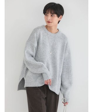 AMERICAN HOLIC サイドスリット袖ボリュームニットプルオーバー Light Gray Mixture