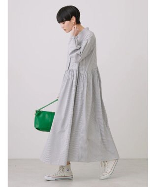 AMERICAN HOLIC アソートギャザーフレアワンピース Stripe Black