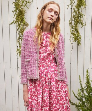 TOCCA 【洗える】THOUSAND WAVE ニットジャケット ピンク系