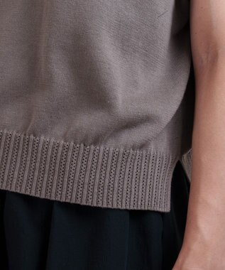 muuc 花モチーフ付きコットンニットプルオーバー グレー