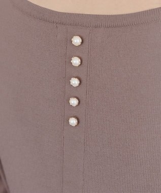 Tiaclasse 【洗える】ギャザーフレアニットチュニック モカ