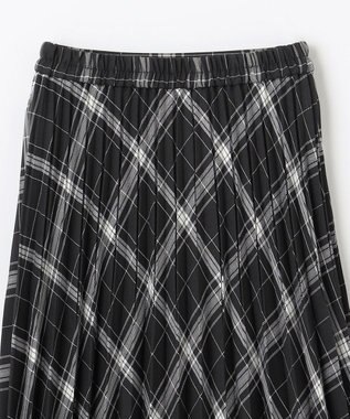ANY 【洗濯機可/ウエストゴム】チェックプリーツスカート ブラックチェック