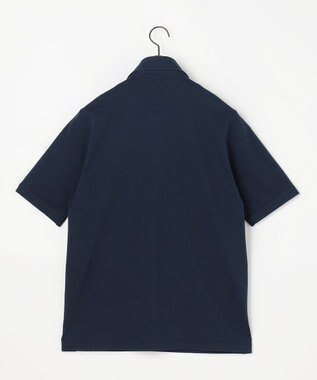 JOSEPH ABBOUD 【オーガニックコットン使用・JAPANファブリック】ミニ千鳥サッカー ポロシャツ ネイビー系