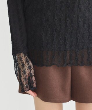 earth music&ecology あったかレースプルオーバー Black