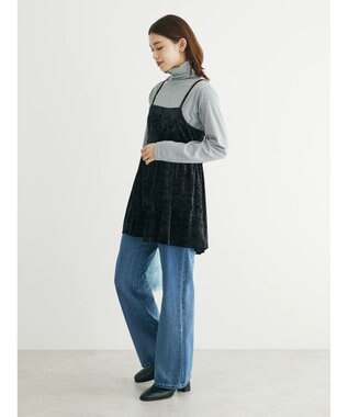 Green Parks ・ＥＬＥＮＣＡＲＥ　ＤＵＥクラッシュベロアキャミチュニック Black