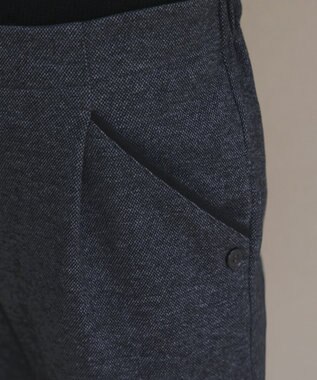 Tiaclasse L ミニチェッカー裏起毛・ストレートパンツ ブラック