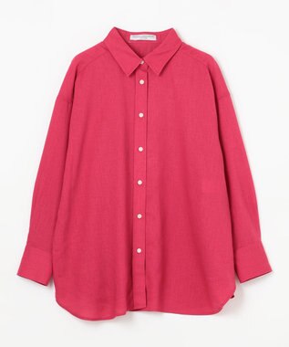 ANY ライトリネンクロスチュニックシャツ マゼンタ