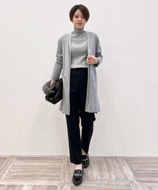 自由区 L 【洗える】カシミヤシルクブレンド タートルネックニット (検索番号:JJ47) ライトグレー系