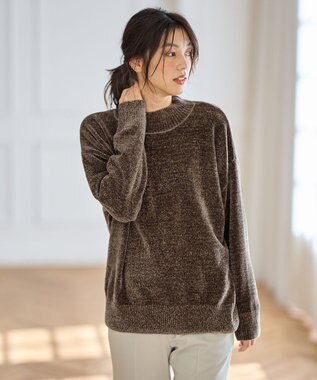 ANY モールニットプルオーバー モカ