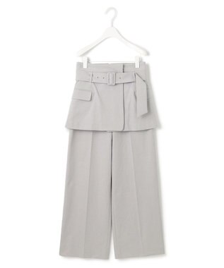 ICB 【接触冷感・UVケア・撥水・洗える】LooseWeave  スカートレイヤードワイドパンツ トープ系