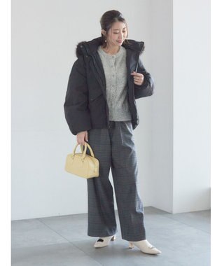 Te chichi グレンチェックスラックス ブラック