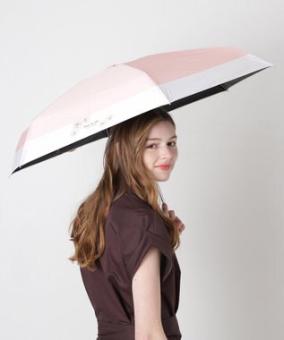 MOONBAT 【WEB限定/一級遮光99.99%】晴雨兼用折りたたみ日傘 ポール&ジョー(PAUL & JOE ACCESSOIRES)クリザンテーム/バイカラー 雨の日OK 遮熱 簡単開閉 UV 晴雨兼用 ピーチ