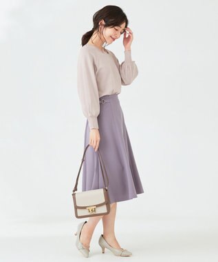 ANY SIS 【洗える】サイドバックルライト スカート ラベンダー