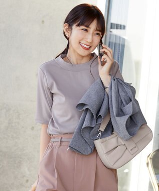 Tiaclasse 【小倉優子さん着用】【洗える】ピンタックノーカラージャケット グレー