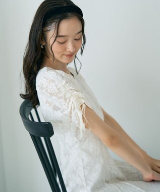 earth music&ecology パネル切り替えレースワンピース Ivory