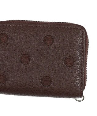 UNBILLION ペルケ perche / ドット刺繍ジャバラチャームウォレットショルダー ブラウン