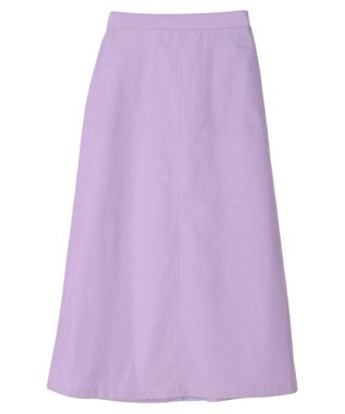 Green Parks 綿麻混台形マキシスカート Lavender