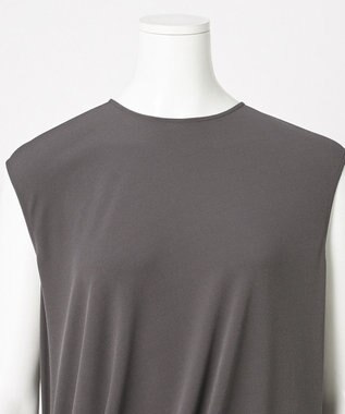 23区 S 【GOLD LABEL】リュクスジャージー アシンメトリードレープ ワンピース グレー系