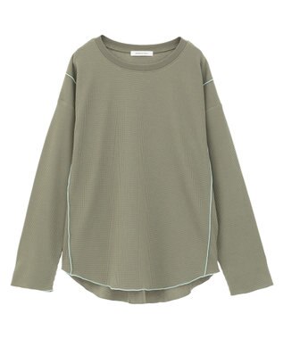 AMERICAN HOLIC ワッフル配色メロープルオーバー Khaki