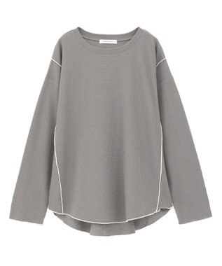 AMERICAN HOLIC ワッフル配色メロープルオーバー Charcoal Gray