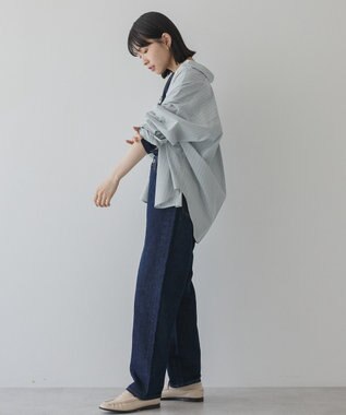 AMERICAN HOLIC イージーケアブロードシャツ Stripe Gray