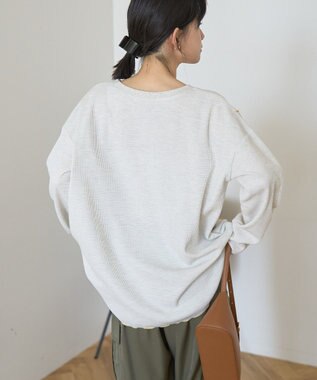 AMERICAN HOLIC ワッフル配色メロープルオーバー Oatmeal