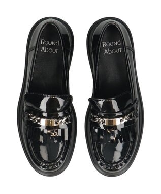 Bridget Birkin 【Round About】チェーンビットタッセルローファー ブラックエナメル