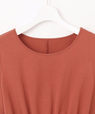23区 【洗える】ドライコットンジャージー レイヤードワンピース テラコッタ系