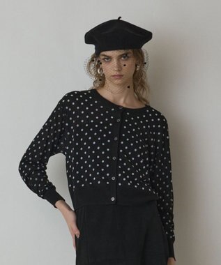 ドットフロッキーニットカーディガン