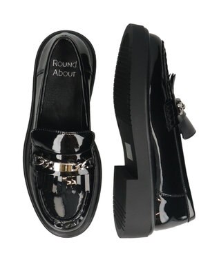 Bridget Birkin 【Round About】チェーンビットタッセルローファー ブラックエナメル