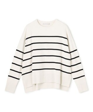 UNFILO 【リピート率の高さが魅力！毎シーズン大好評】マイビューティニット クルーネック グレージュボーダー