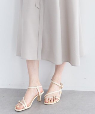 YECCA VECCA レース切替ワンピース Gray Beige