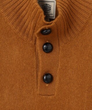 J.PRESS MEN 【カシミア100%使用】カシミヤリブモックネック ニット ブラウン系