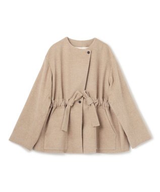 BEIGE， LABBOCK / ウール混2WAYショートコート Taupe