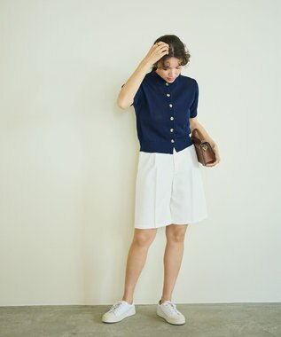 #Newans 〈花乃まりあさんコラボ〉コットンコードカーディガン ネイビー