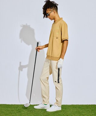 PW CIRCULUS 【撥水加工/ ストレッチ】【MEN】ベンチレーション テーパードパンツ ゴルフ アイボリー系