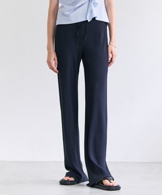 BEIGE， FLEUR / ドレープ イージーワイドパンツ Navy