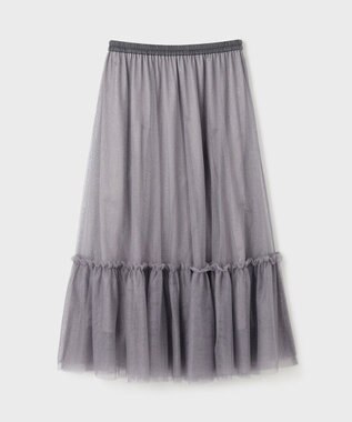 GRACE CONTINENTAL ラメチュールギャザースカート グレー